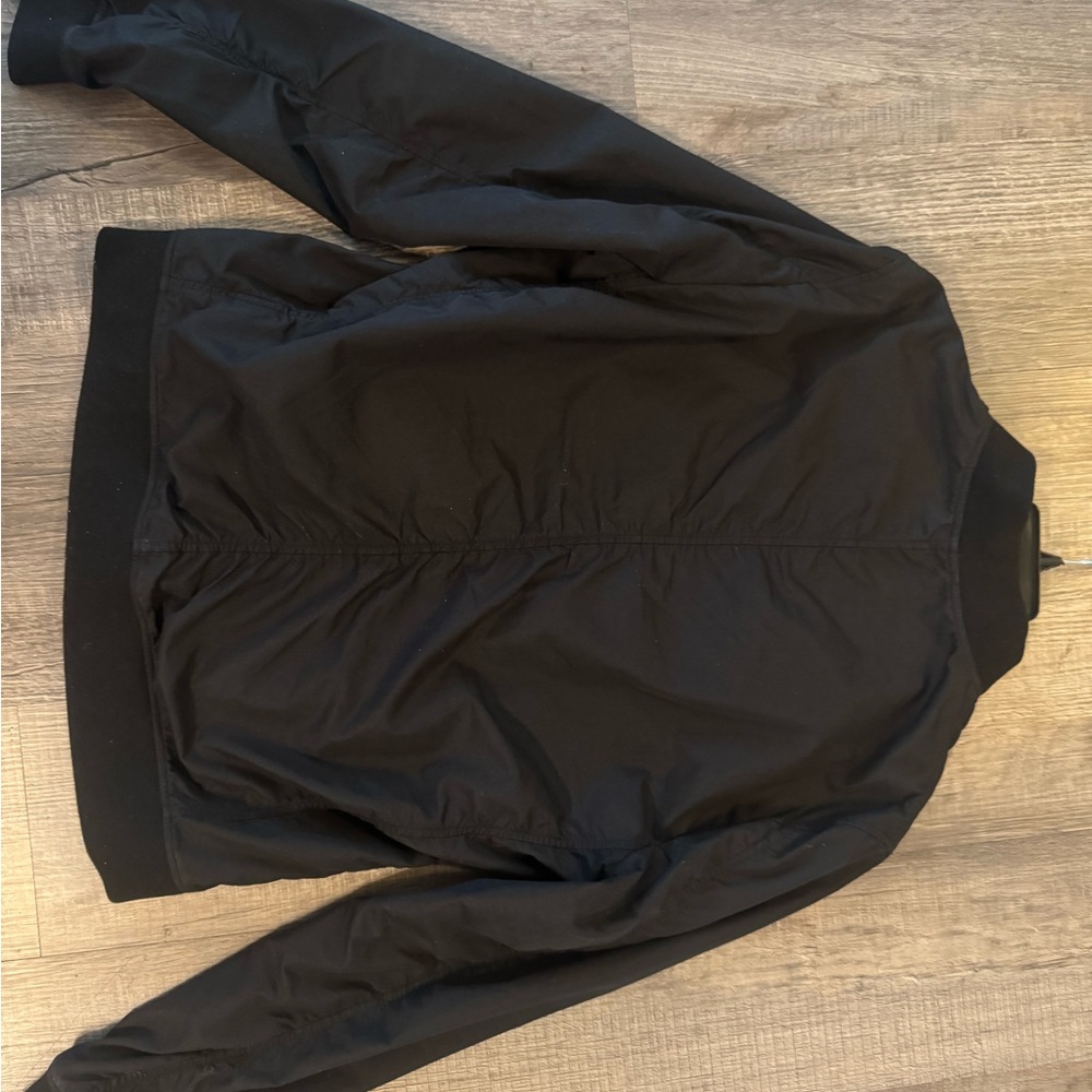 All Saints Black Lightweight Jacket with Stand-Up Collar and Silver Zipper - Picture 3 of 7
